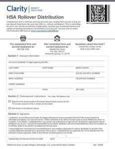 HSA Rollover Distribution Form – WealthCare Saver Prime