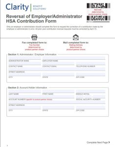 WealthCare Saver Prime – HSA Employer Contribution Error Form